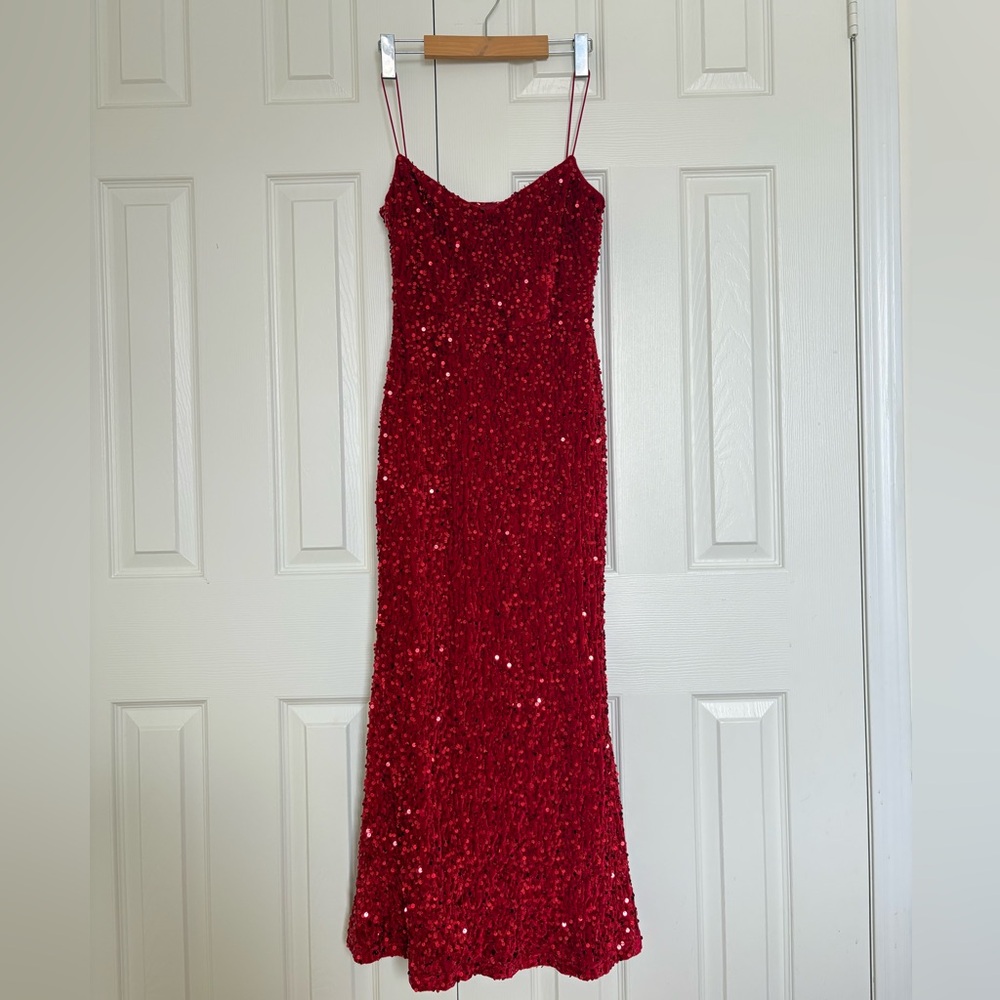 Red Sequin Slip Dress | Party / Holiday Dress